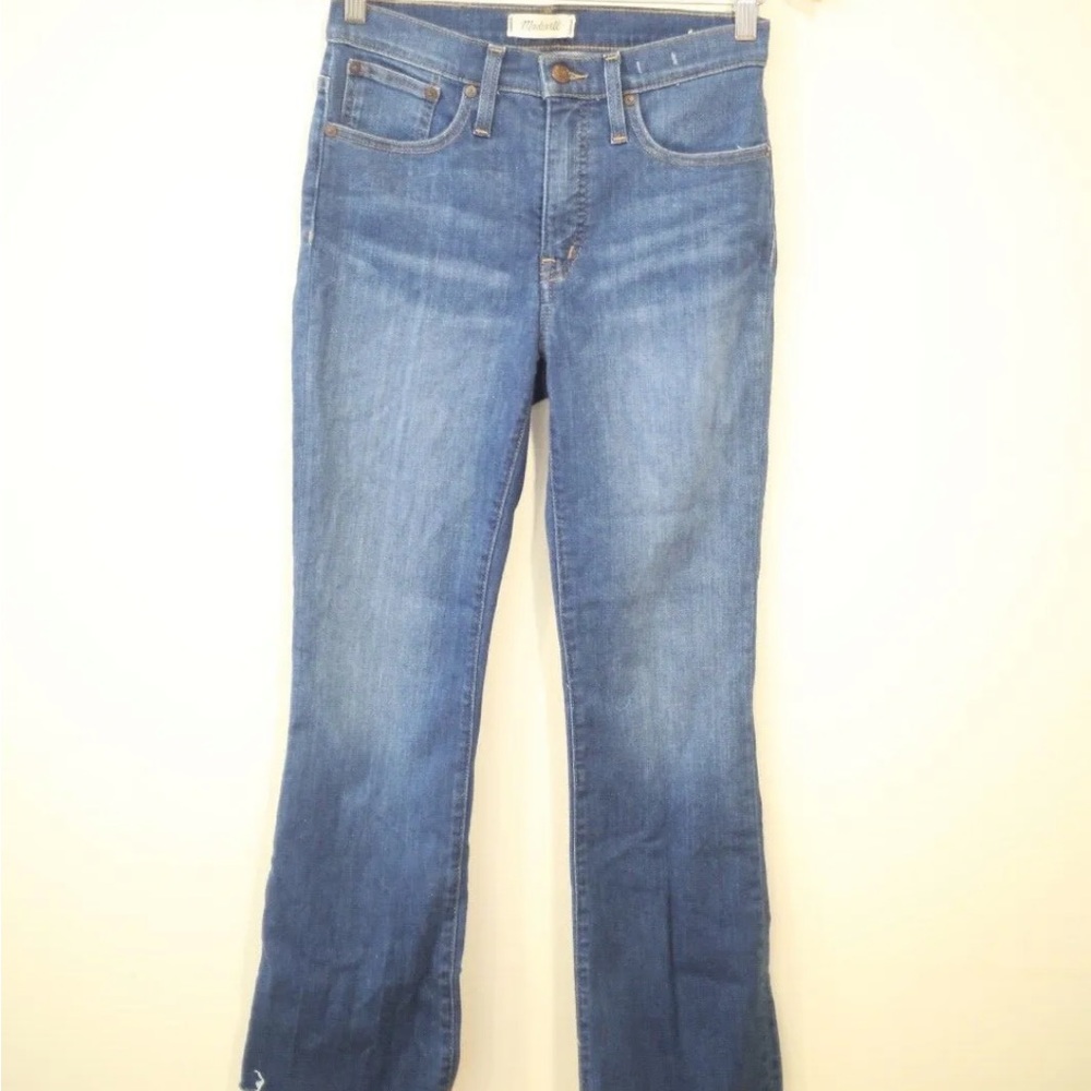 Madewell Cali-Demi Boot jeans with raw hem 26